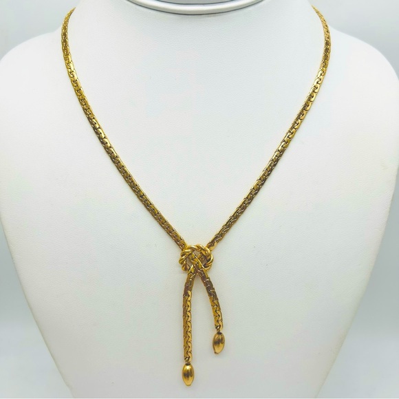 Sarah Coventry Vintage Gold Y Necklace - Picture 1 of 3